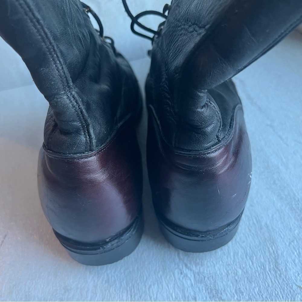 ** LAREDO vintage Black maroon Leather Roper Kiltie Boots 6.5 - Picture 6 of 12